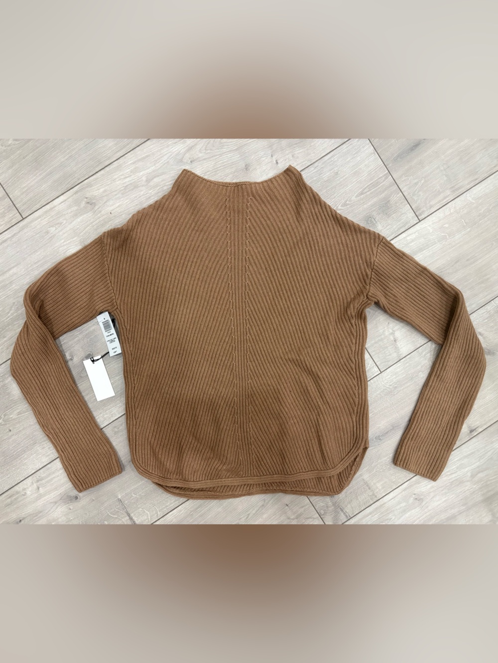 Babaton Ribbed Crewneck Sweater — Camel Brown
